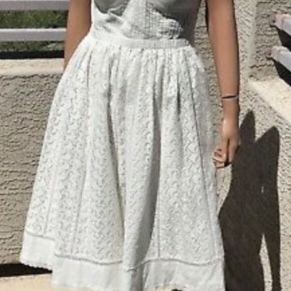 Tibi Retro White Corset Dress with Eyelet Skirt Detail Size:10 - Picture 7 of 9